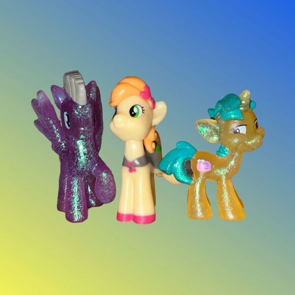 3 My Little Pony Blind Bag Ponies Night Golden Rainbow Swoop Snail Squirm B16 - Picture 1 of 8